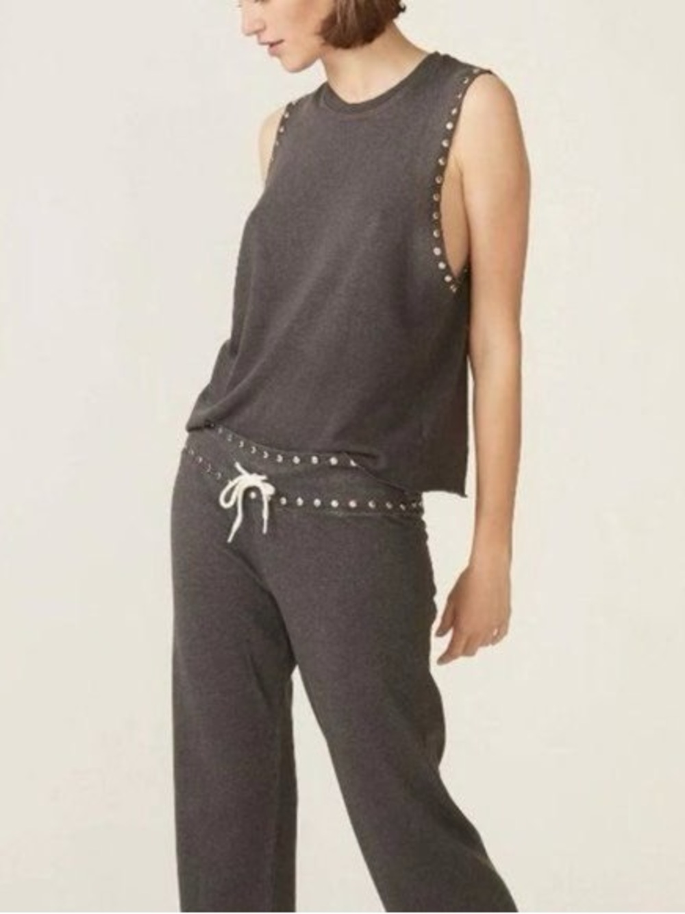 MONROW BANDIER Studded Tank Top